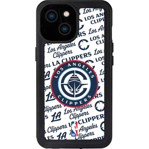 NBA Los Angeles Clippers Blast Text iPhone 15 Waterproof Case